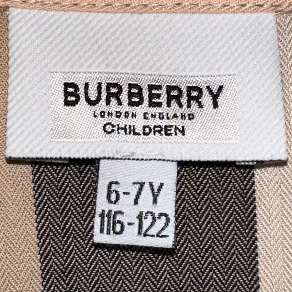 Burberry Children Girls Classic Check Short Puff Sleeve Button Front Dress 6-7Y - Picture 3 of 14